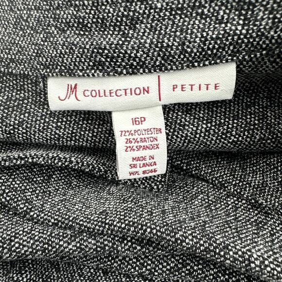 JM Collection Gray Matters Blk Wht Tweed Knit Jacket Size 16P New With Tags - Picture 7 of 10